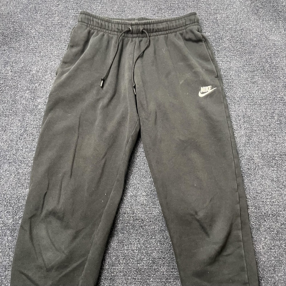 Nike Sweatpants Mens Small Black Fleece Joggers Elastic Waist Pockets Swoosh